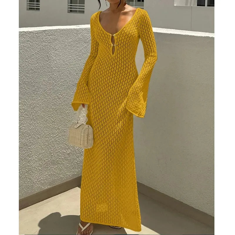 🔥Jacqueline Long Sleeve Crochet Maxi Dress💥(Buy 2 Free Shipping)