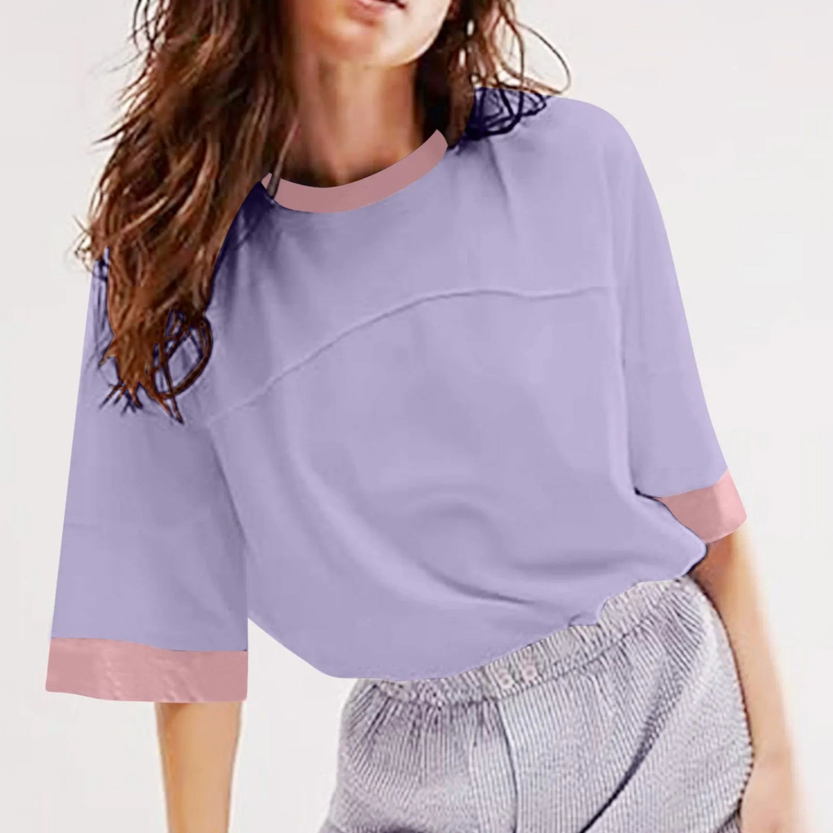 ✨Short-sleeved Color Block T-shirt (Buy 2 Free Shipping)