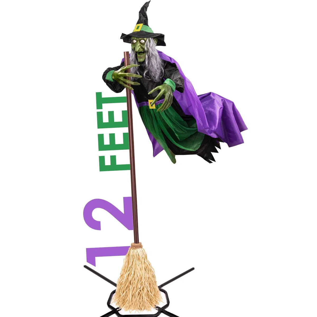 Halloween Decorations Outdoor - 12 ft Hovering Witch