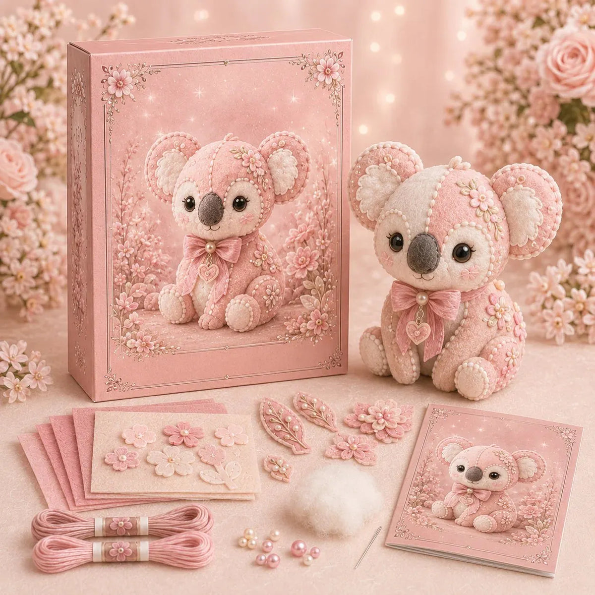 🎉💗Pink Woodland Friends DIY Felt Sewing Kit – Make Your Own Cute Animal