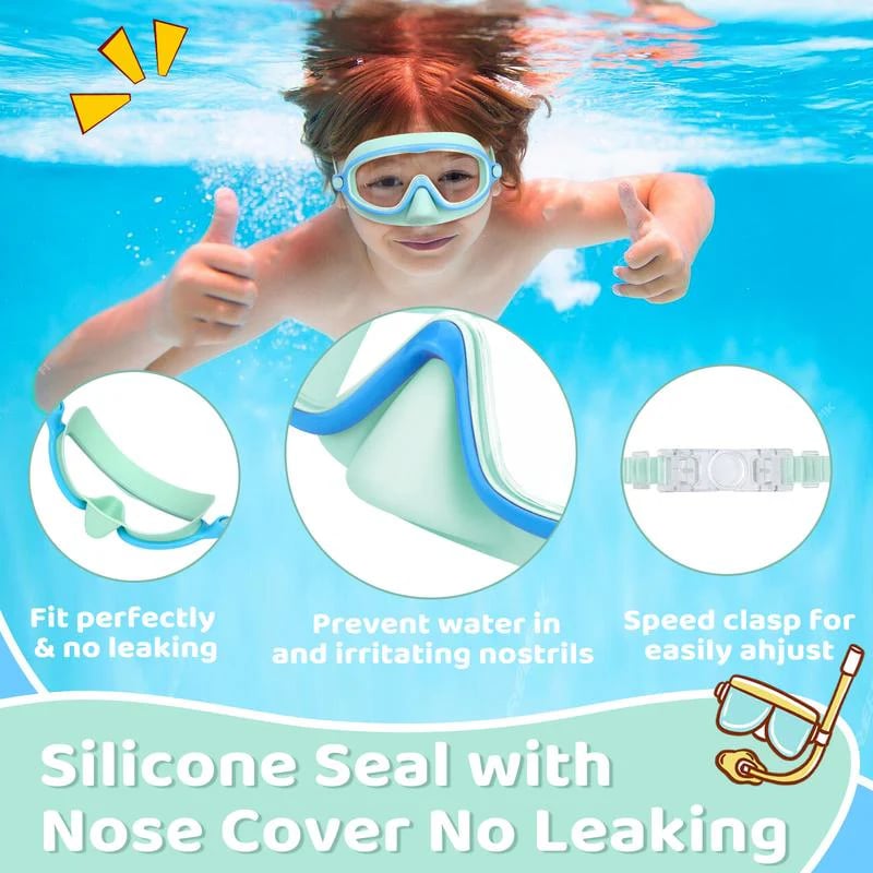 🏊‍♀️ Buy 1 Get 1 Free🏊‍♀️-2026 HD children's large frame waterproof and anti-fog swimming goggles