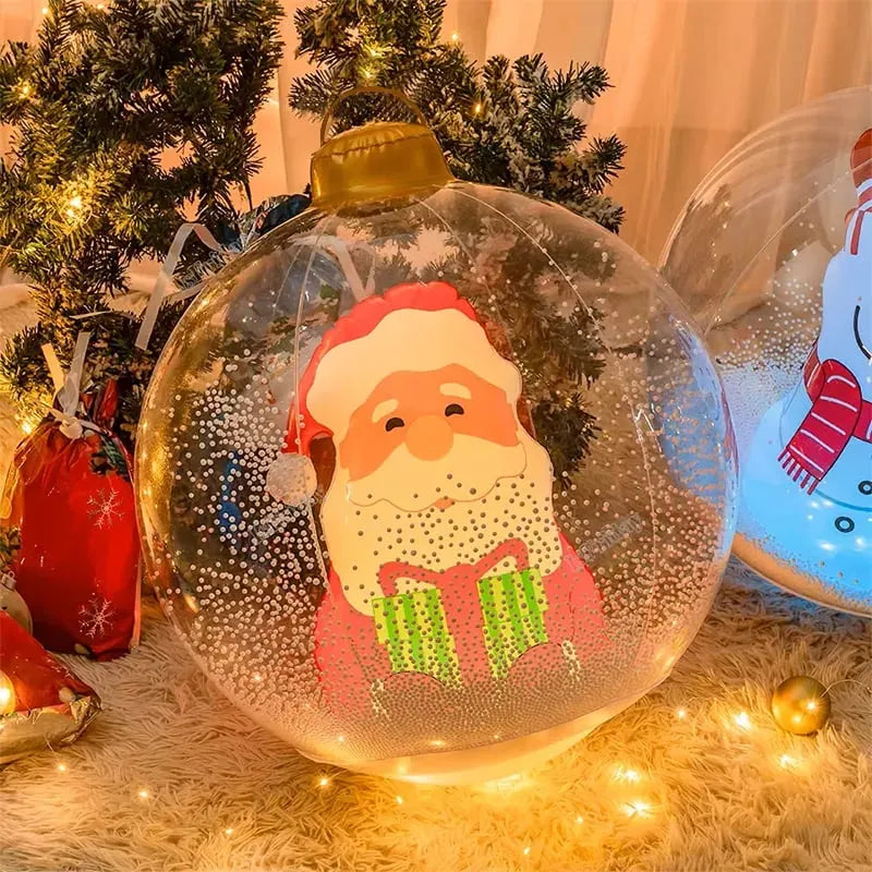 🎉🎄24-inch Light-Up Christmas Ball, Outdoor Decoration with LED Lights