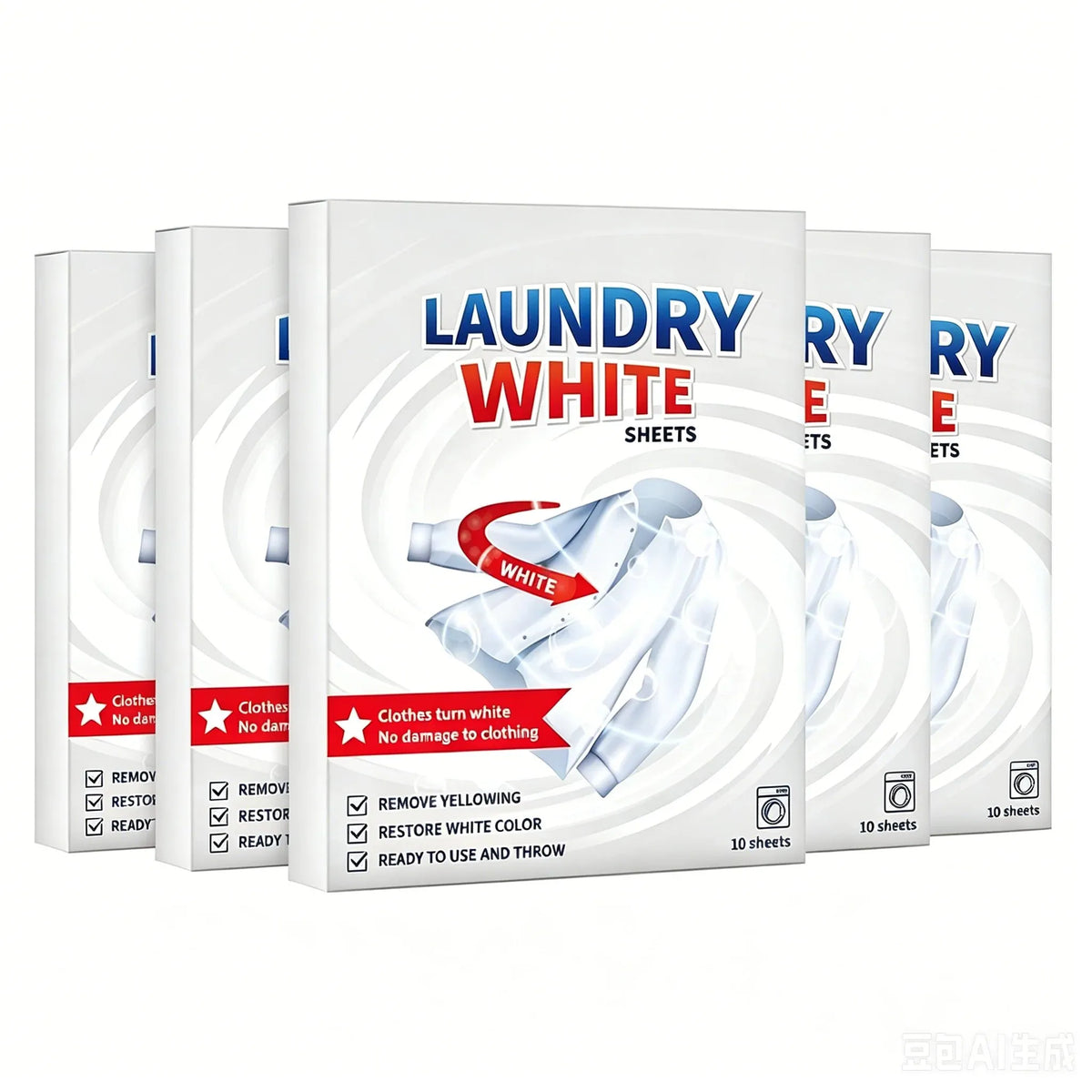 🎉🔥💥 Deep Cleaning Laundry Whitening Sheets ✨🧺 Powerful Stain Remover Brightening Fabric Laundry Cleaning Sheets