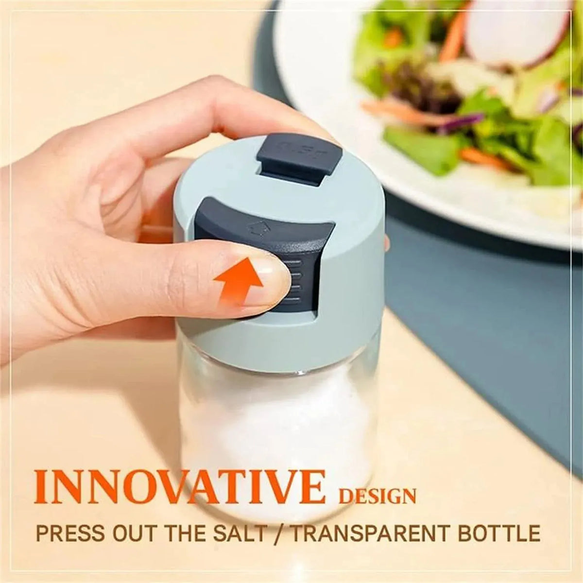Metering Salt and Sugar Shaker Push Type Condiment Control Bottle