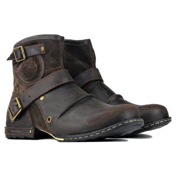 Genuine Leather Zipper-up Men's Ankle Boots