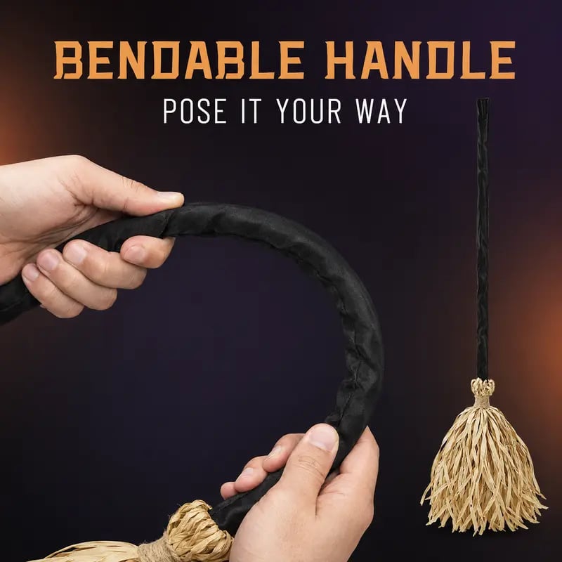 🎃40% OFF TODAY🧹Animated Dancing Witch Broom - Motion-Activated Light & Spooky Sound Decor✨
