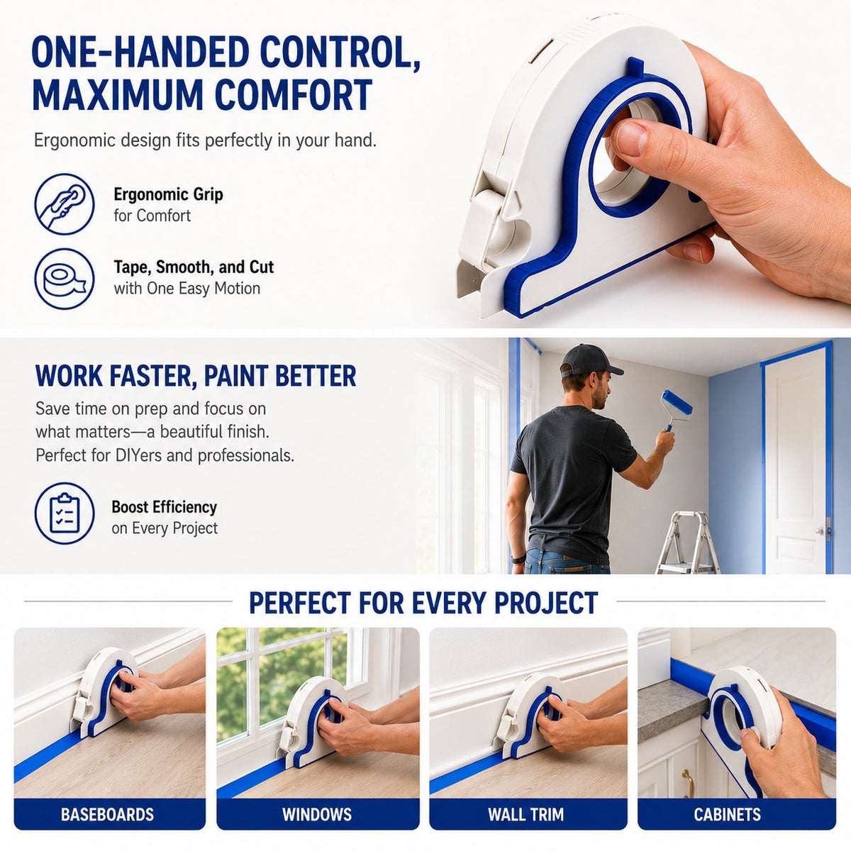 🔥HOT SALE🔥High-efficiency Painter Masking Tape Applicator