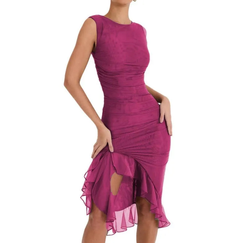 RUFFLE MIDI DRESS - BUY 2 FREE SHIPPING