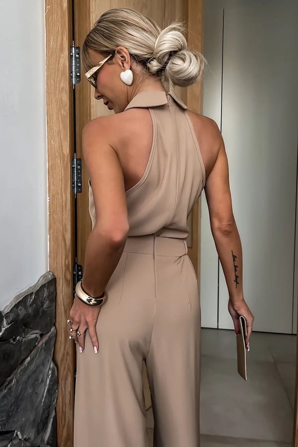 Fashionable Sleeveless Jumpsuit with Wide Legs for Women