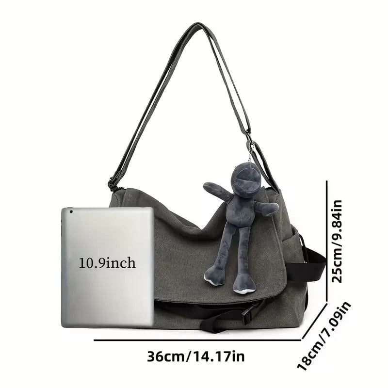 🔥 Last Day Limited Time Promotion🔥Men's Plain Canvas Crossbody Bag with Frog