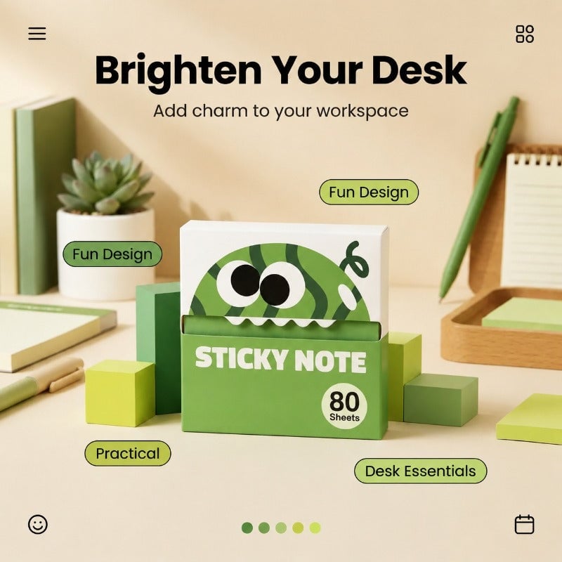 🔥HOT SALE🔥Cute Fruit Monster Pop-Up Sticky Notes