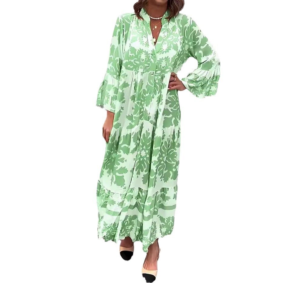 🌸 Seasonal Dress 49% OFF 🌸 Maxi Dress with Bohemian Print