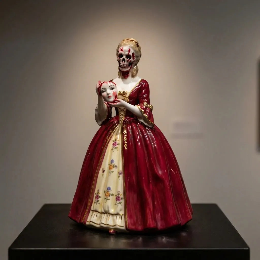 🏺✨ Broken Ladies Ceramic Art Figure – Handcrafted Mixed Media Sculpture