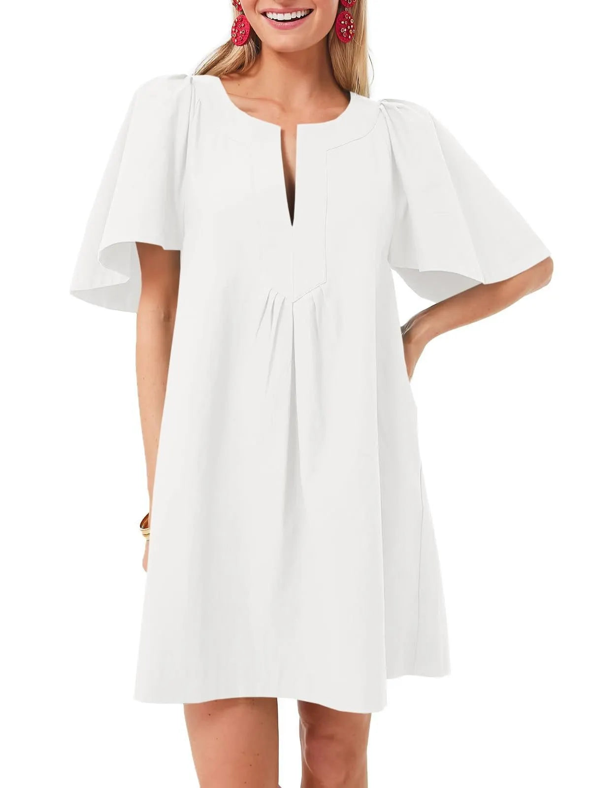 V-neck loose dress