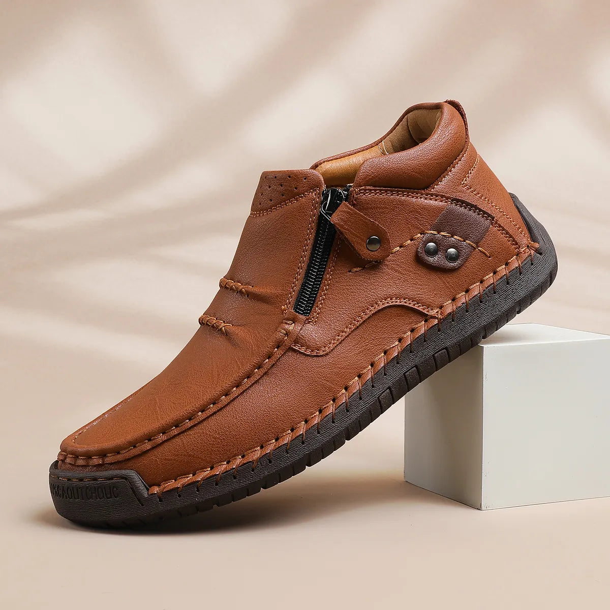 Men’s Handmade Premium Leather Slip-On Driving Boots