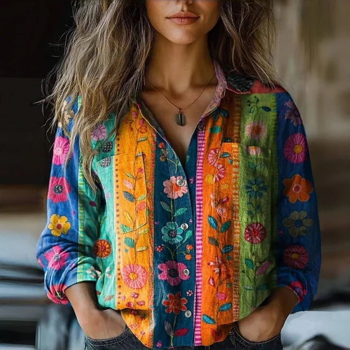 Printed Vintage Blouse
