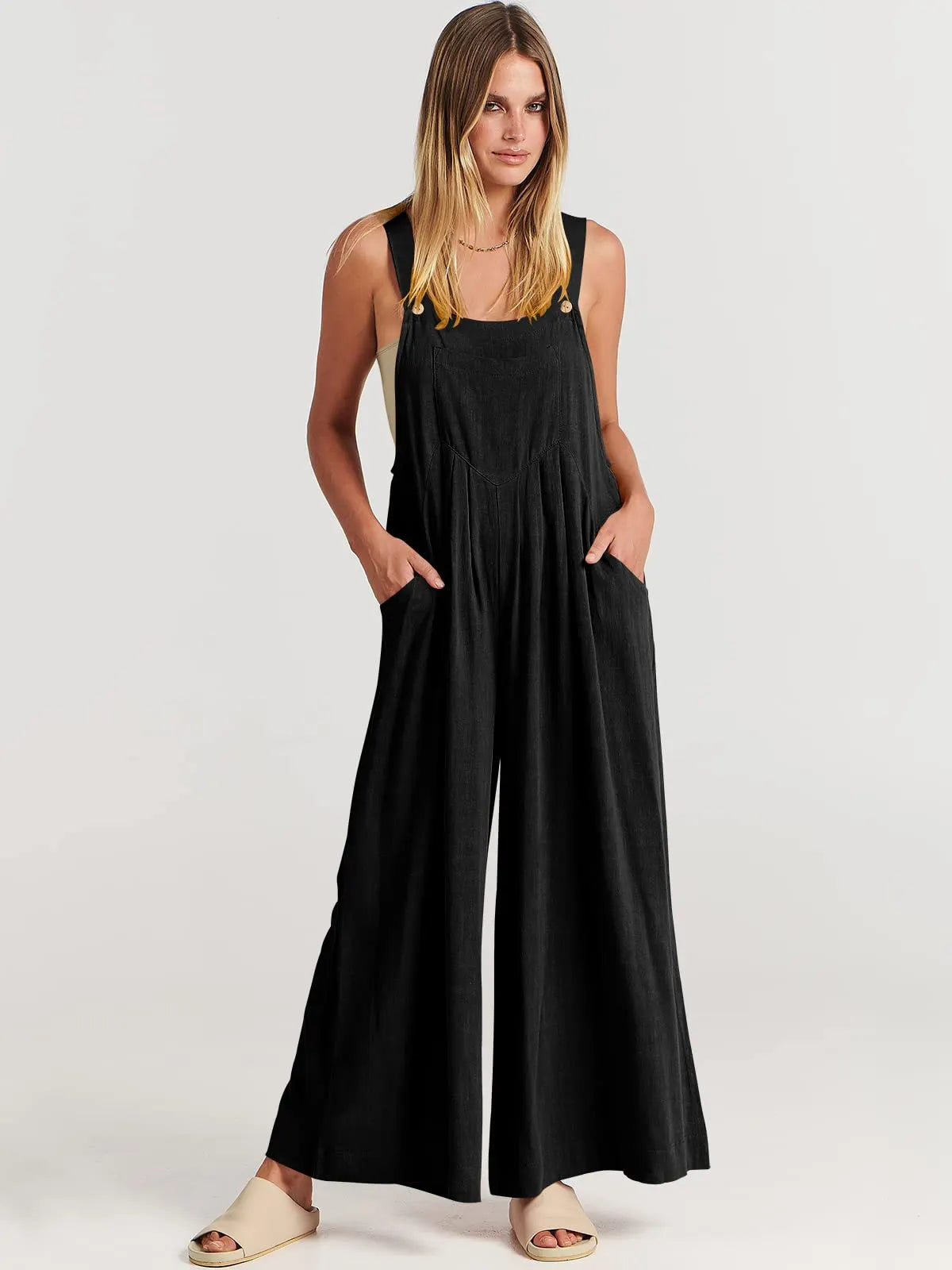 ❤️Buy 2 Free Shipping-Women's Sleeveless Wide Leg Jumpsuit with Pockets
