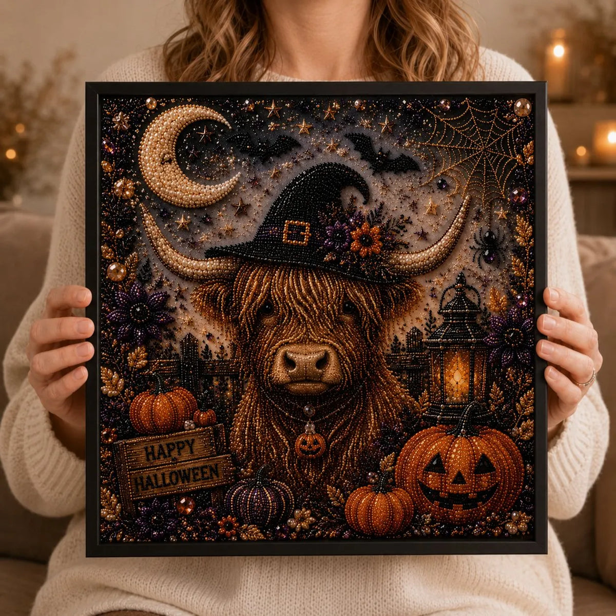 🔥Last Day 49% OFF - 👻 Cute Ghosts Pumpkins 3D Pearl Mosaic Art Kit Halloween Decor (No Mess, Beginner), Age 8+(📦Buy 2 Free Shipping)