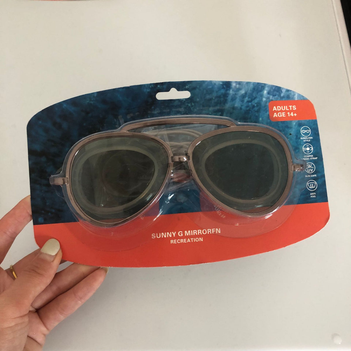 AquaVista Adult Wide-View Anti-Fog Mirrored Swimming Goggles with Secure Strap