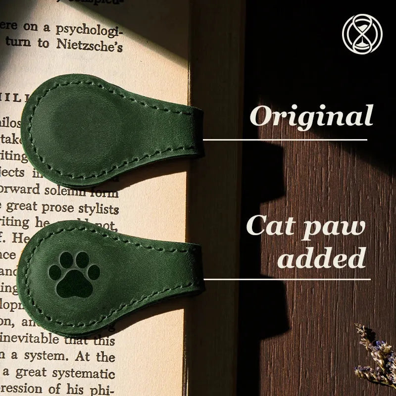 -Personalized Magnetic Leather Bookmark