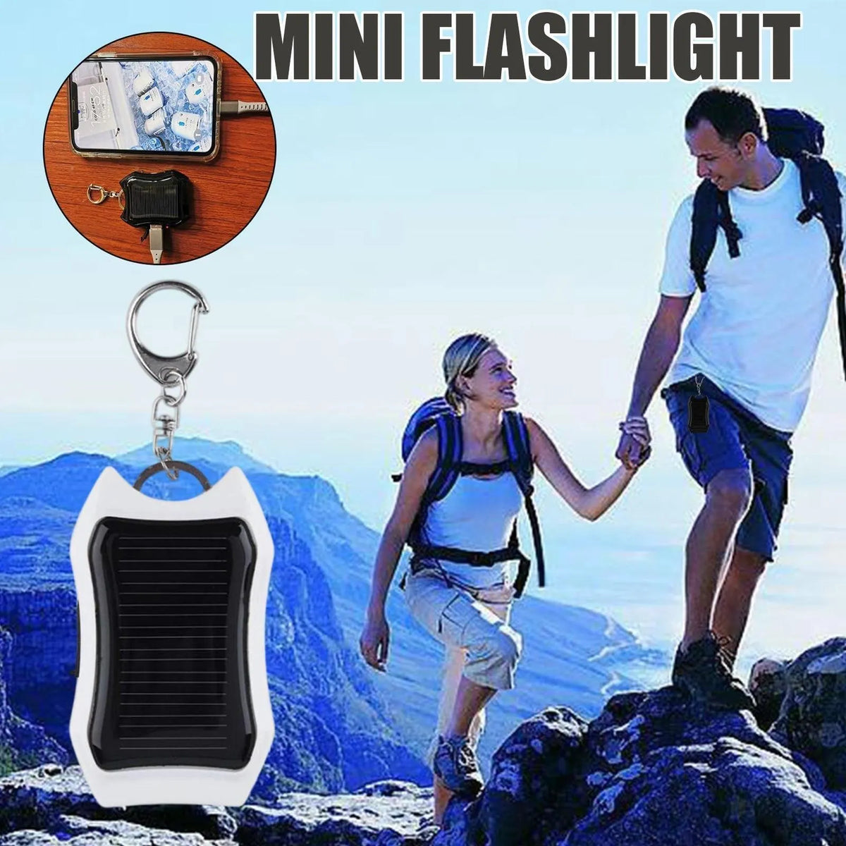 1000mAH Solar Power Bank Keychain-BUY MORE SAVE MORE
