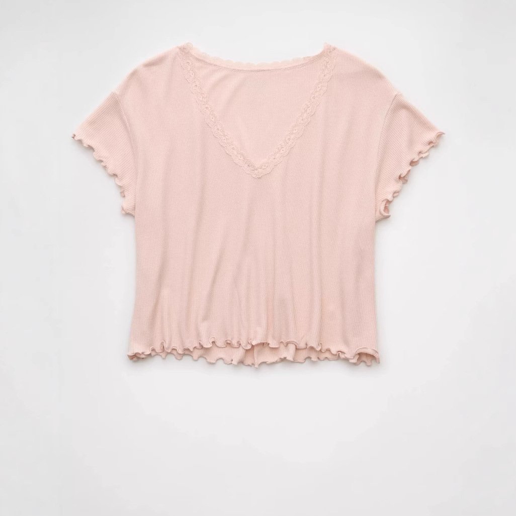 Cropped Waffle Shirt