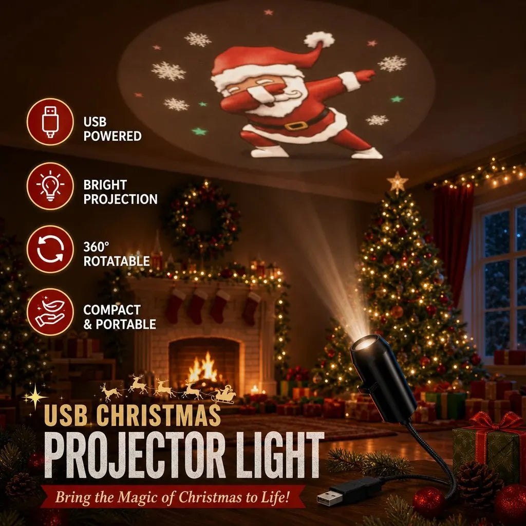 🔥 HOT SALE 🔥Plug-&-Play HD Christmas Projector – 6 or 10 Festive Scenes