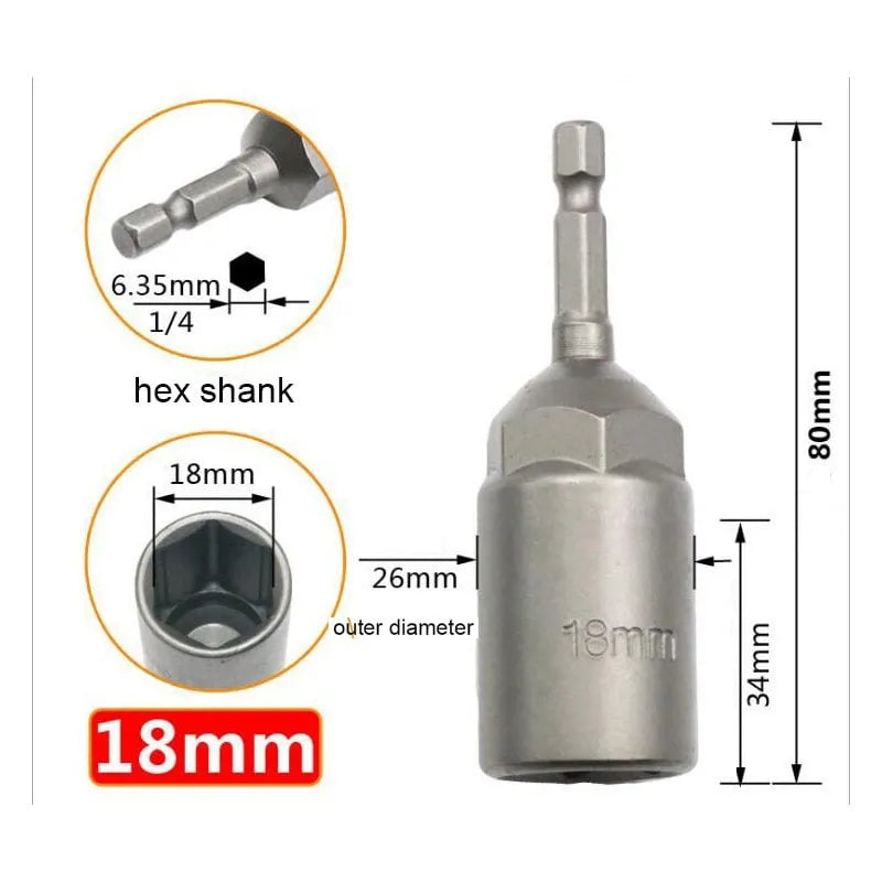 Extra Deep Hex Bit Socket Bolt Nut Driver Bit Set