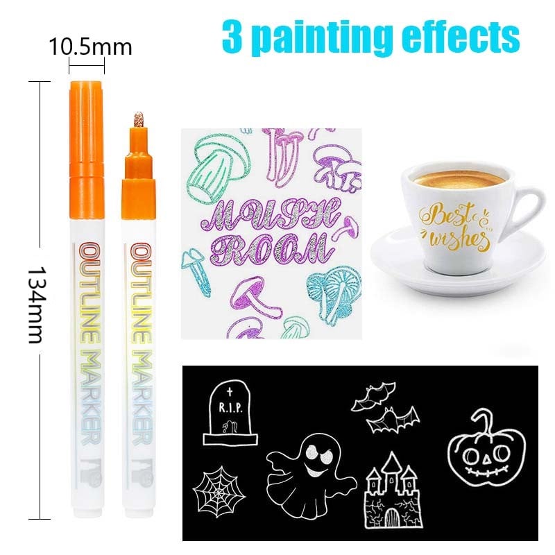 🔥Last Day 49% OFF - 🎁Terrain-hill Double Outline Markers Set