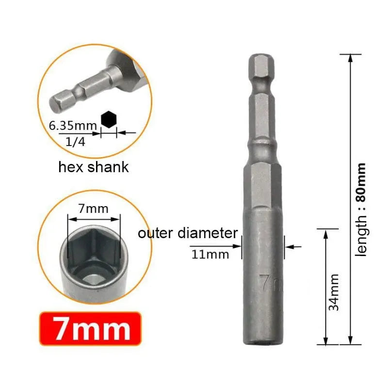 Extra Deep Hex Bit Socket Bolt Nut Driver Bit Set
