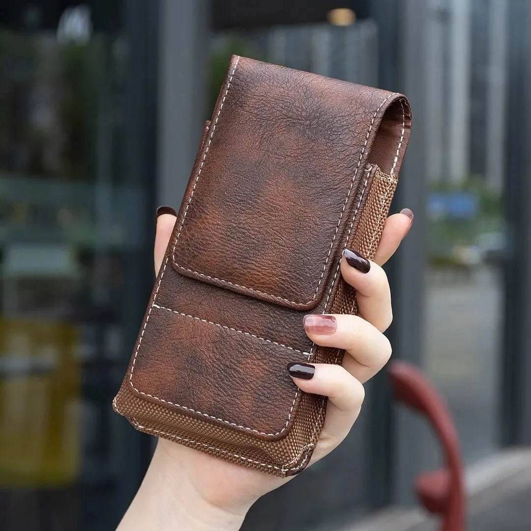 🔥 HOT SALE 🔥⚡Big Discount | Waist Belt Cell Phone Pouch 📱 Multi-Pocket Leather  Card Holder