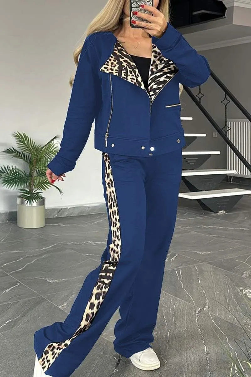 Women's casual leopard print patchwork suit🐆buy 2 sets free shipping