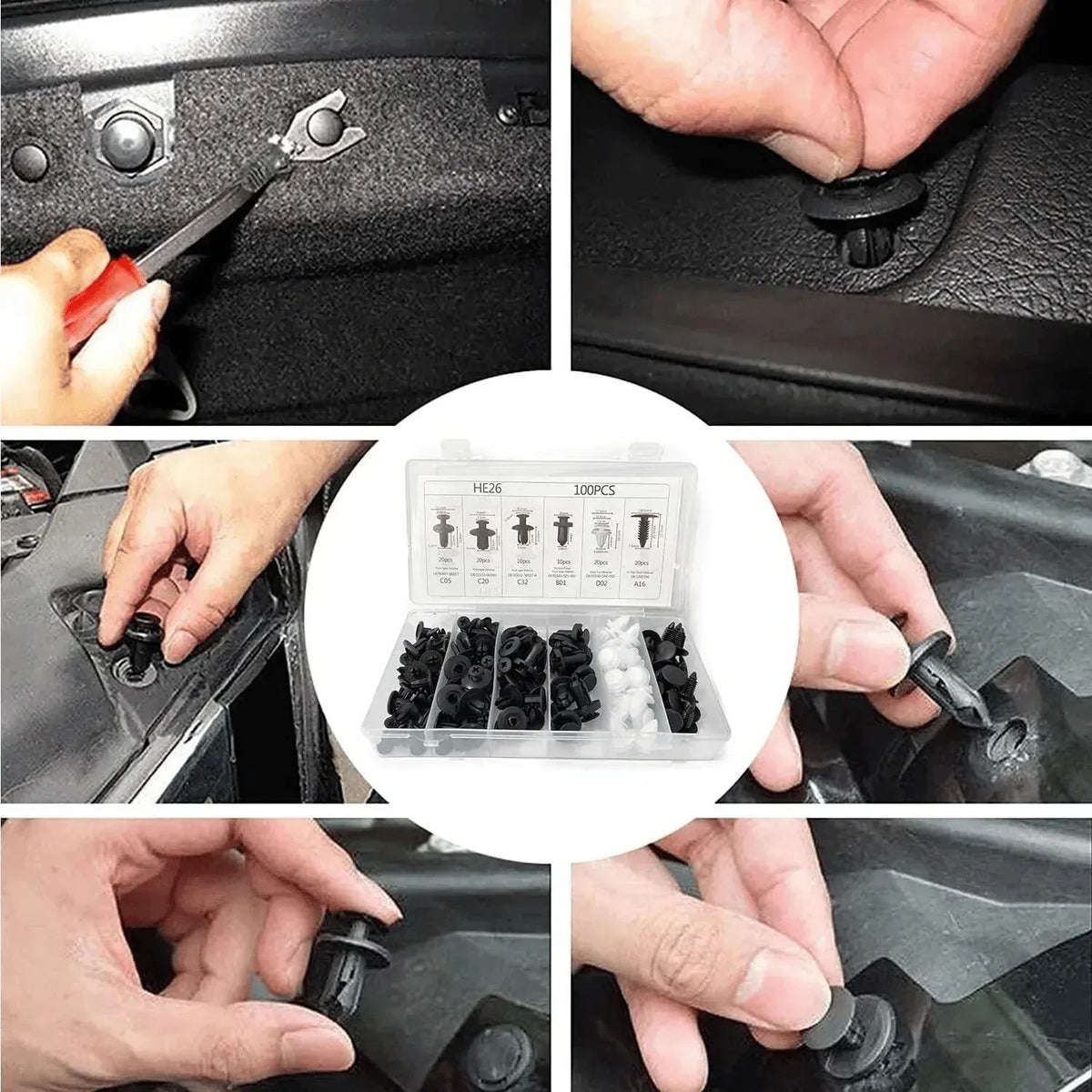 🔥 HOT SALE 🔥Expansion Screw Clips Set for Automobiles Mudguard Leaf Plates Door Panel Clips(100 PCS)