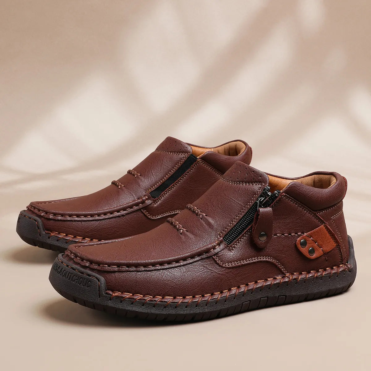 Men’s Handmade Premium Leather Slip-On Driving Boots
