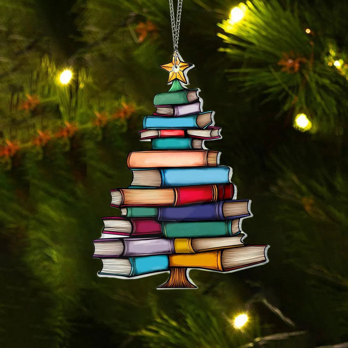 🔥LAST DAY 50% OFF - 🎄📚✨Christmas Book Tree Suncatcher Ornament