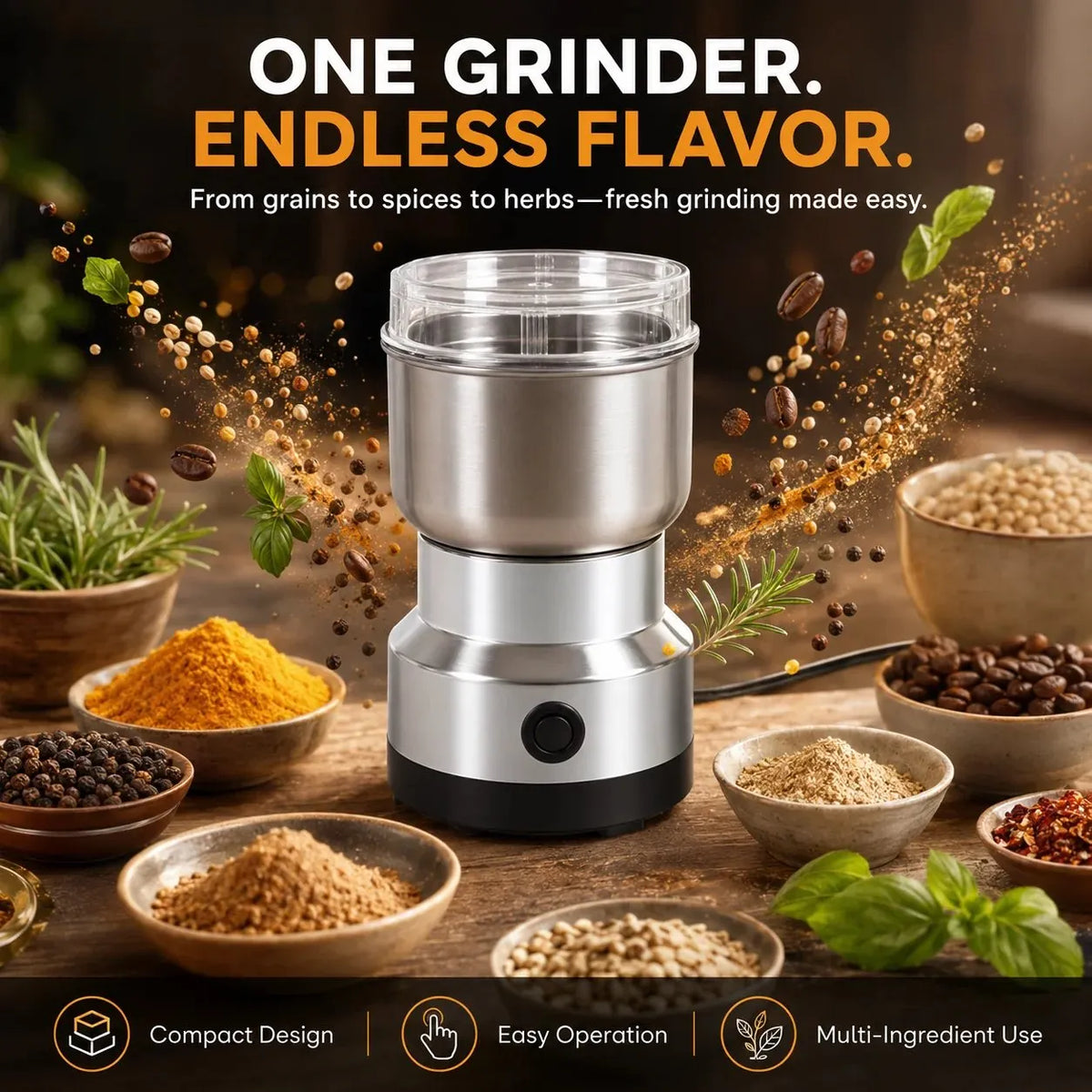 🔥HOT SALE🔥High-Speed Stainless Steel Grain Grinder