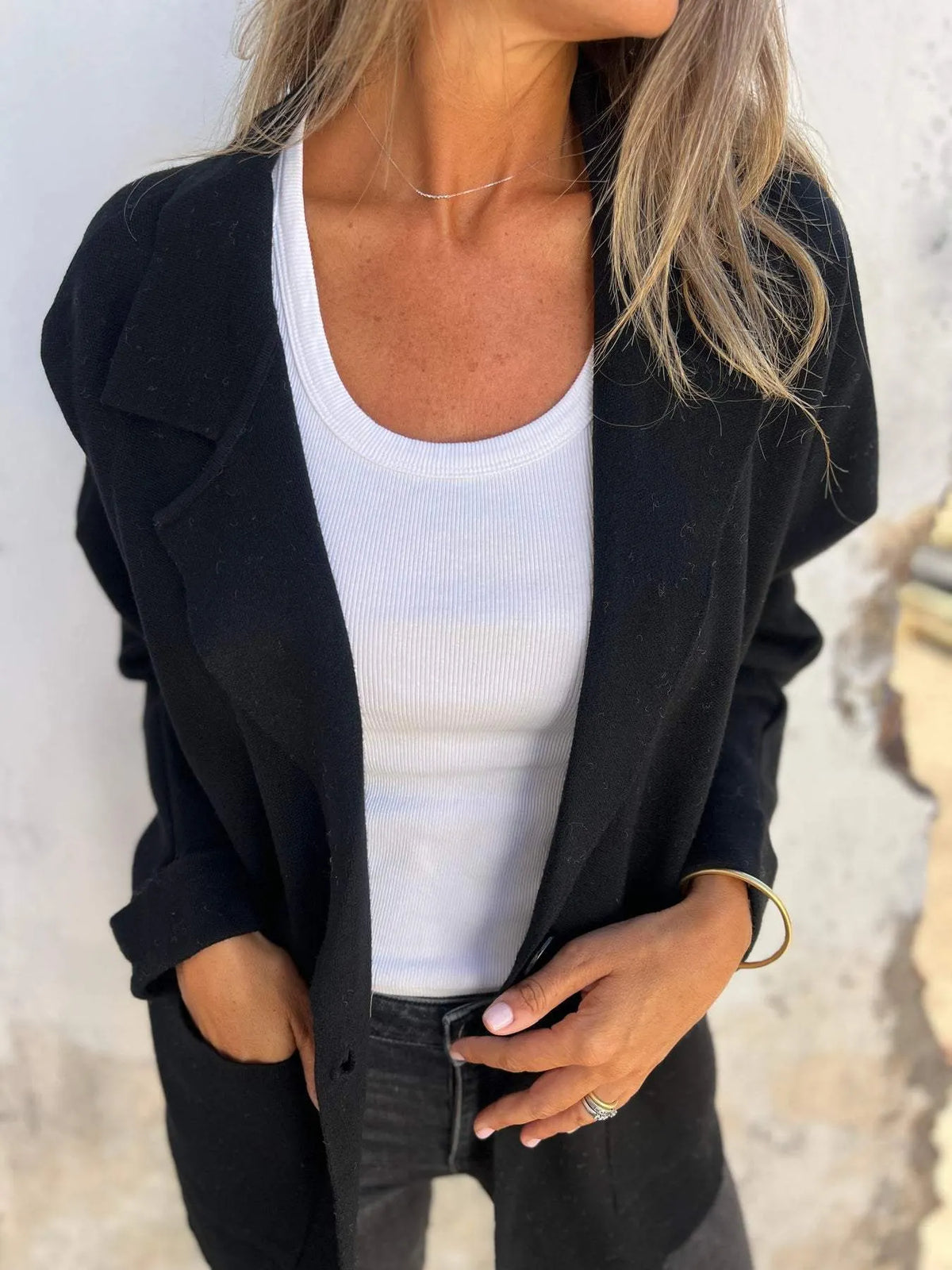 Casual Lapel Pocket Jacket with Single Button (Buy 2 Free Shipping)