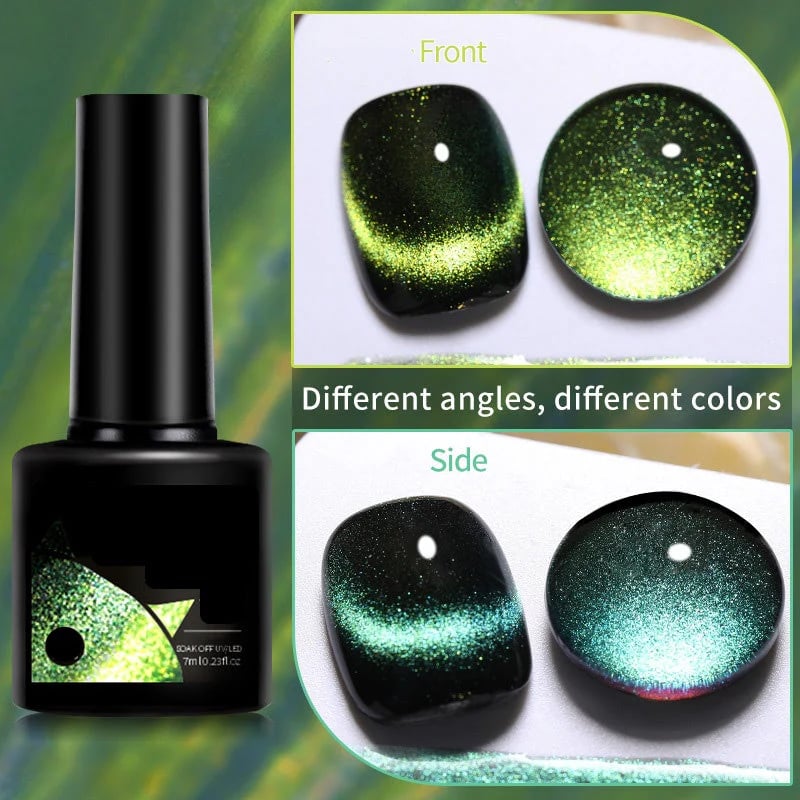 💖Glitter Rainbow Cat Eye Gel Nail Polish
