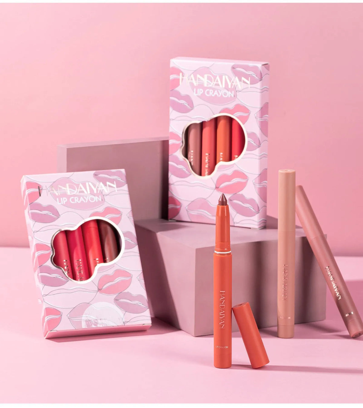 12 Color HANDAIYAN Rotating Sharpenable Matte Lipstick Pencils- Buy 2 Get 1 Free