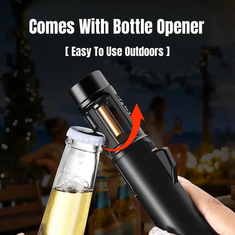 🎉Portable Torch Lighter-🔥 1300°C of Pure Power – Windproof, Refillable & Ready for Anything! 💨🍳🏕️