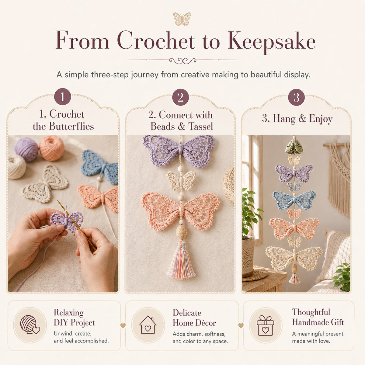 🔥 HOT SALE 🔥🔥LAST DAY 50% OFF - 🦋Butterfly Garden Cascade DIY Crochet Kit