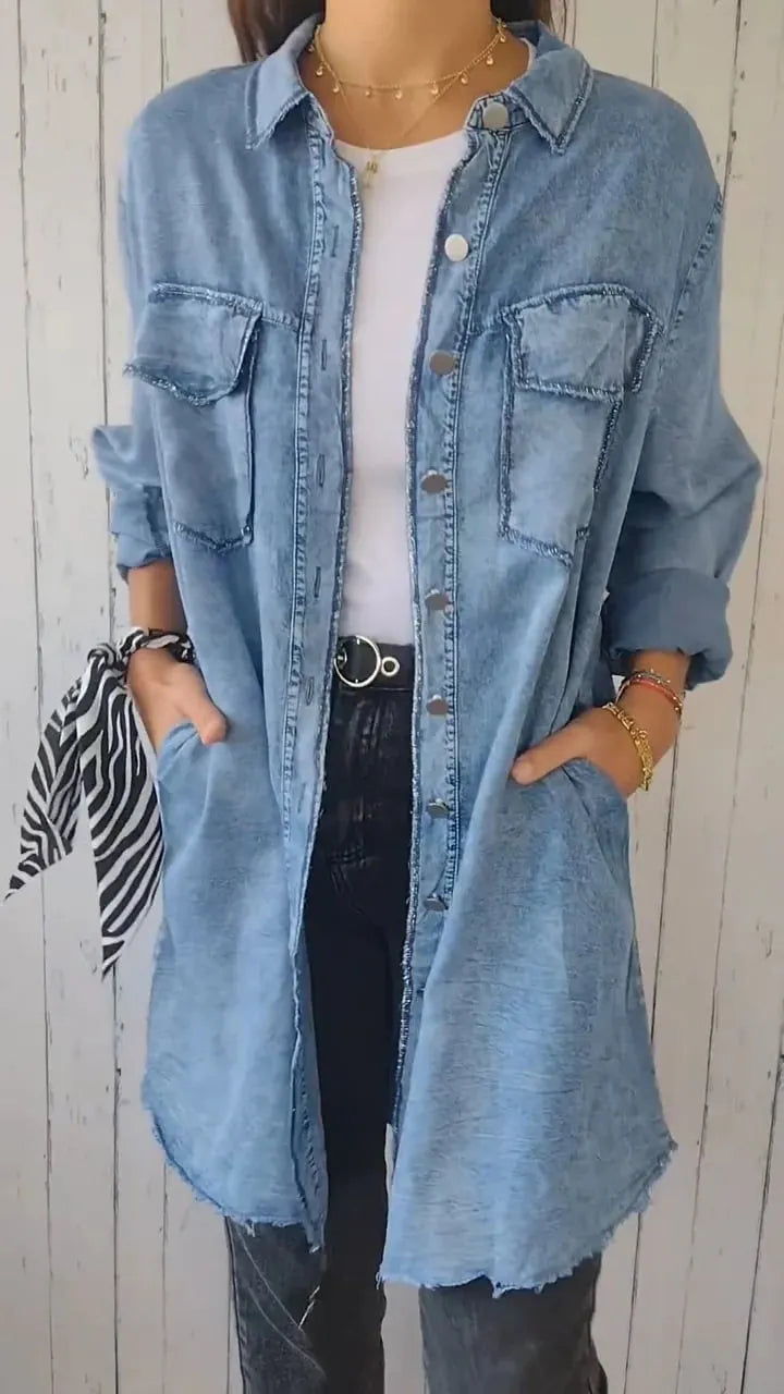 Denim Comfortable Long Coat Shirt (Buy 2 Free Shipping)
