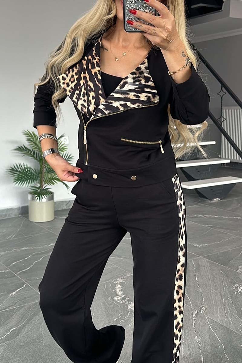 Women's casual leopard print patchwork suit🐆buy 2 sets free shipping