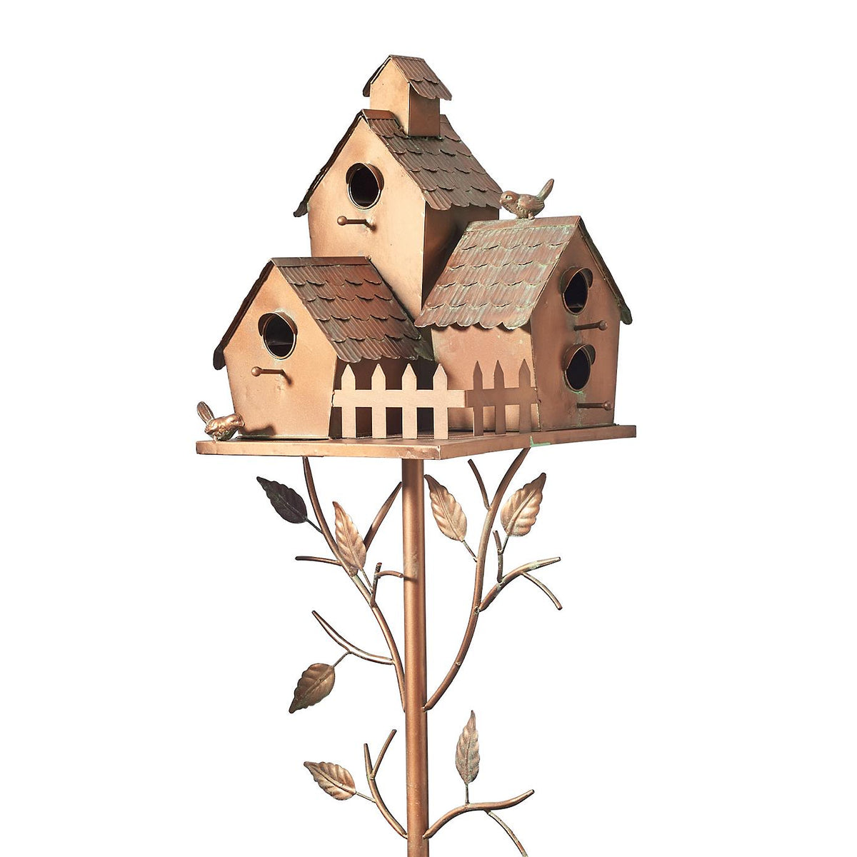 Handmade Metal Birdhouse Garden Stakes