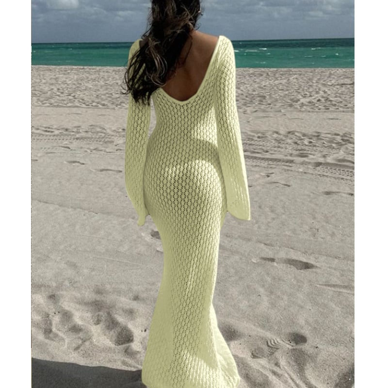 Hollowed-out Textured Dress