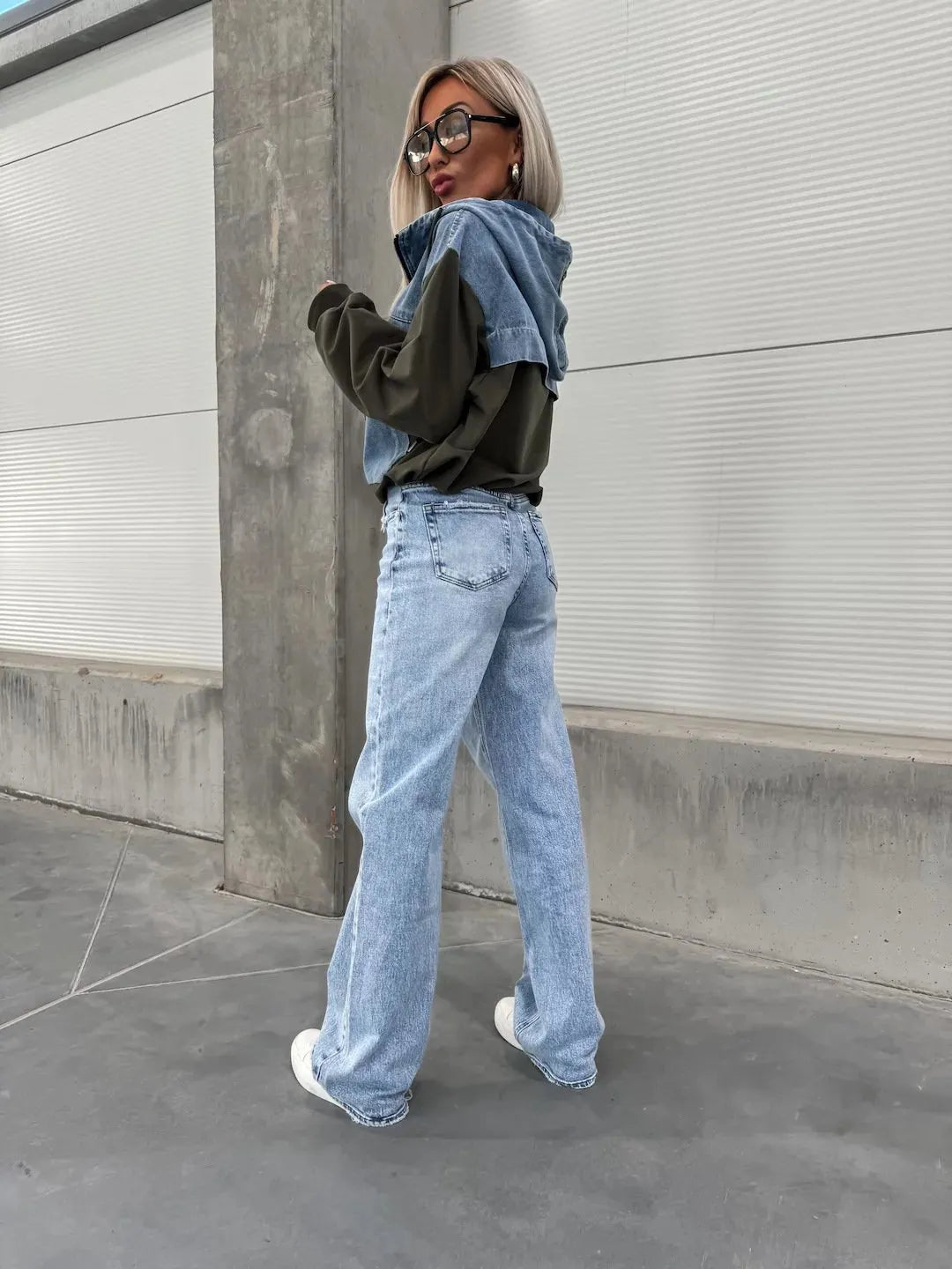 Women's Hooded Denim Patchwork Sweatshirt🍂Buy 2 Free Shipping