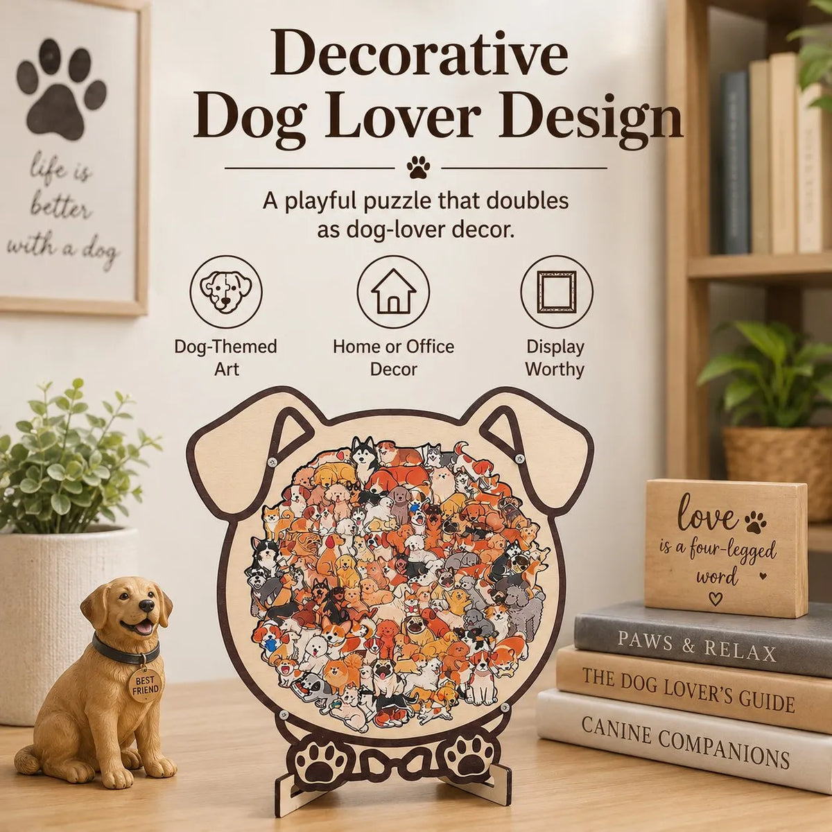🔥Last Day 49% OFF - 🐶🐱Wooden Dog Jigsaw Puzzle