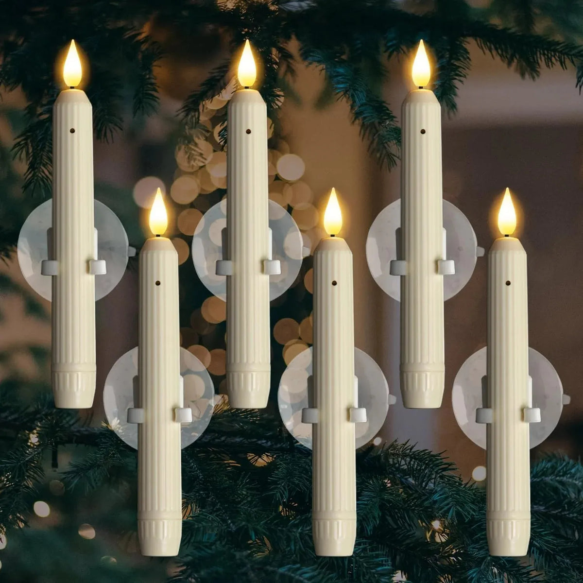 🔥Window Flameless Led Taper Candles with Sensor Dusk to Dawn