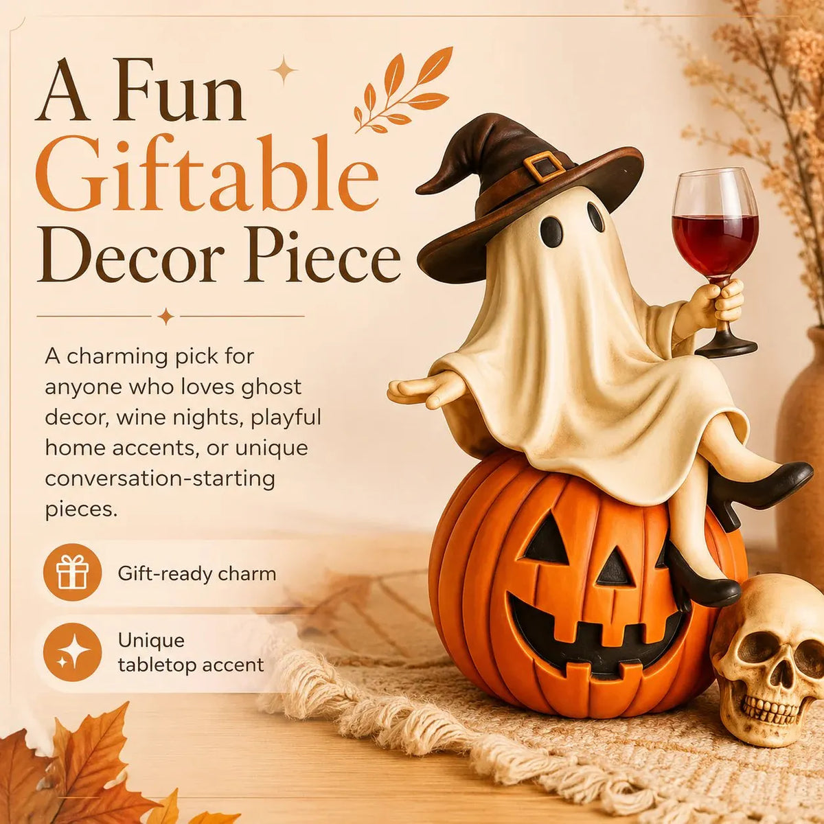 🔥HOT SALE🔥👻🍷Ghost Wine Night Halloween Decor