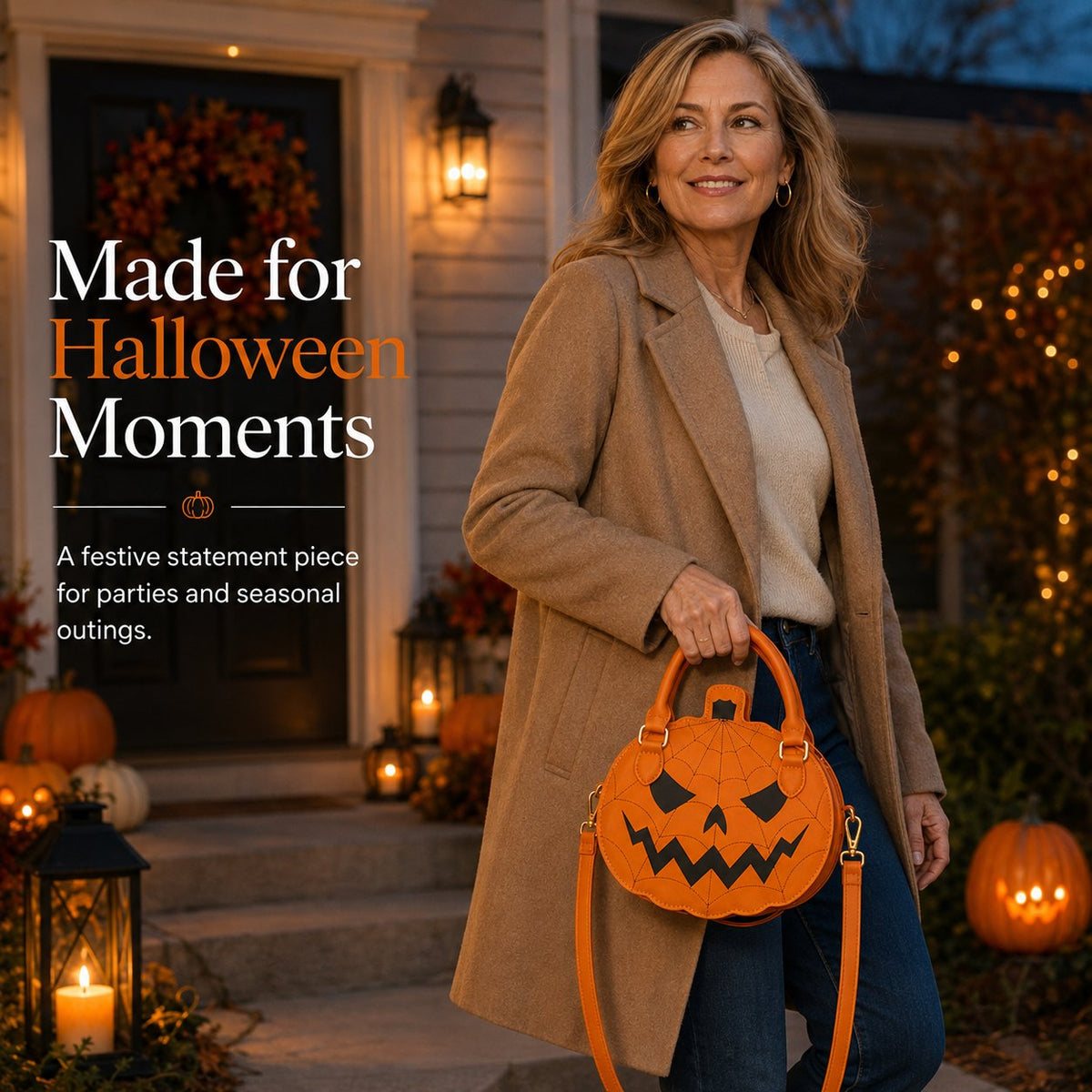 🔥Last Day 49% OFF - 🎃 Halloween Pumpkin Handbag with Adjustable Shoulder Strap(✨Same as in the video)